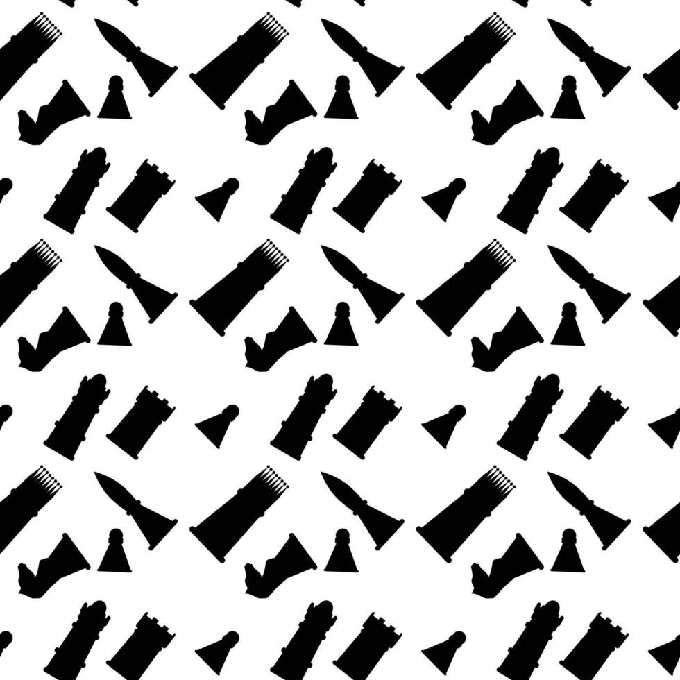 Seamless black white pattern chess figures vector