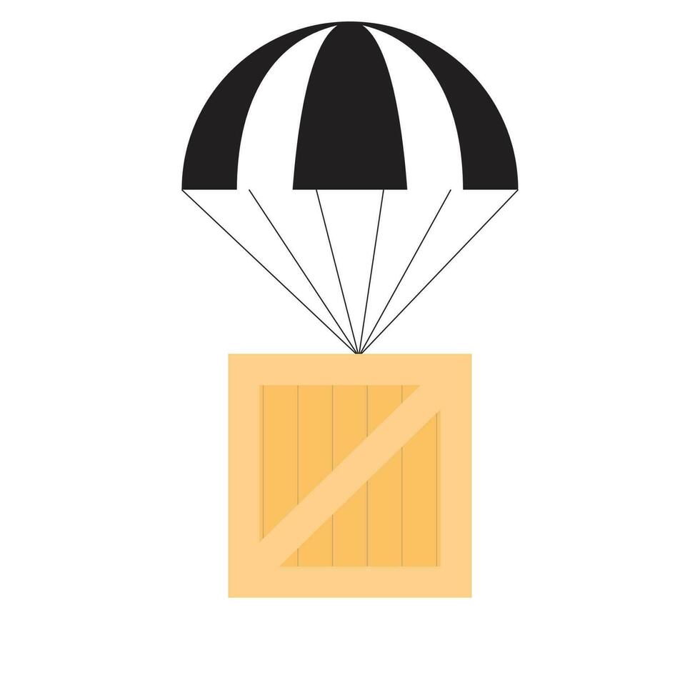 Parcel delivery flat. Delivery icon and free delivery in air. Vector illustration