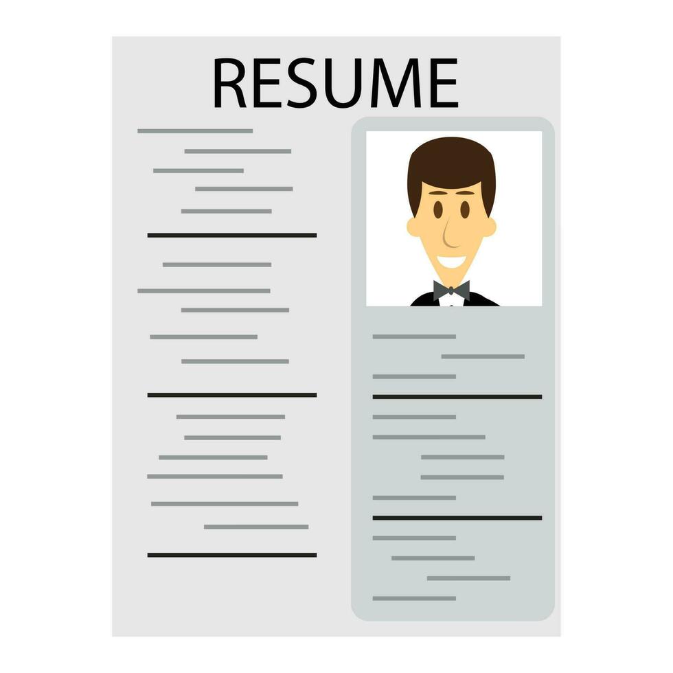 Resume for employment vector