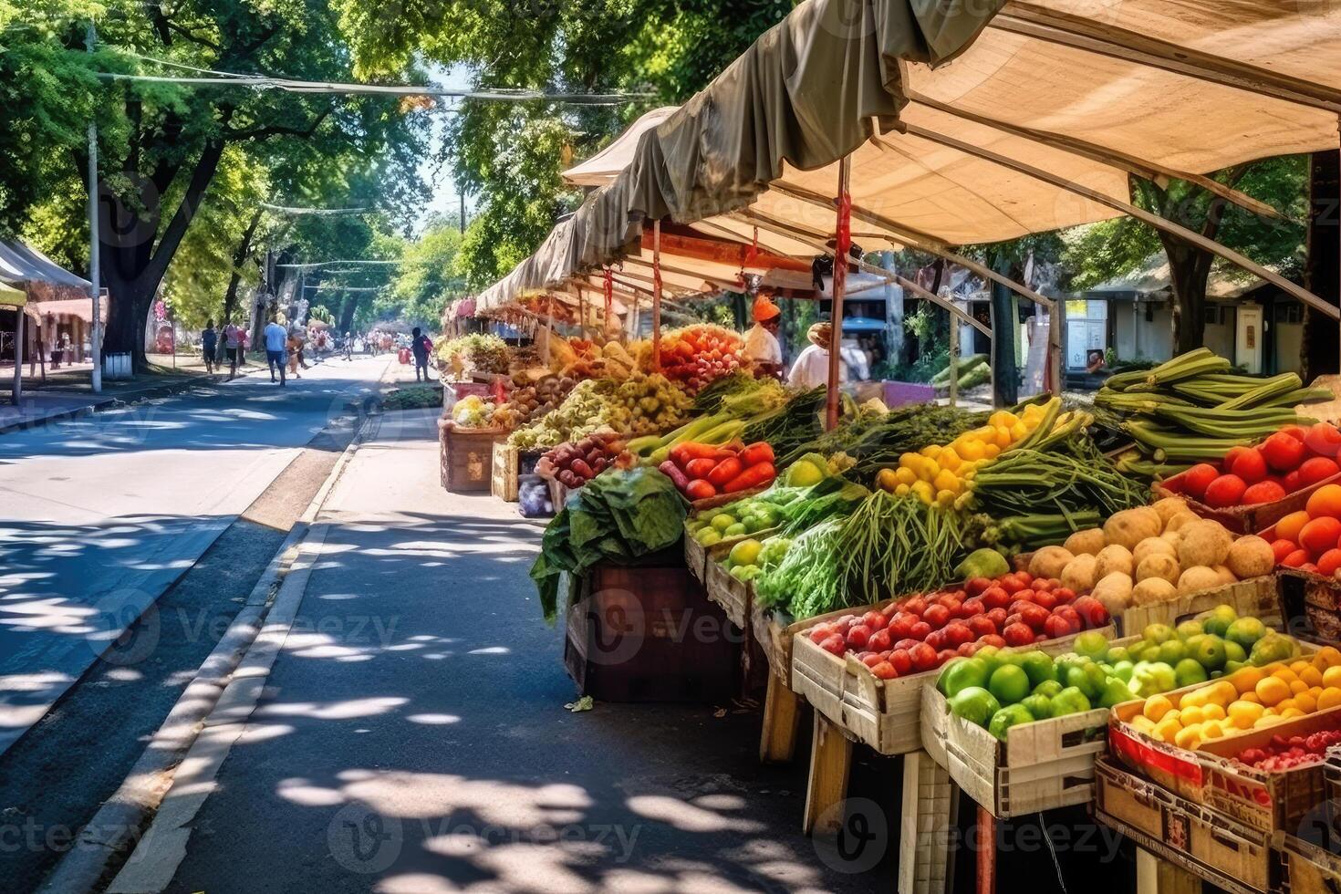 Local grocery market on street. photo
