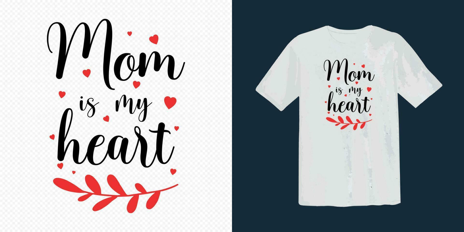 Mother's day mom t shirt design, heart, colourful vector