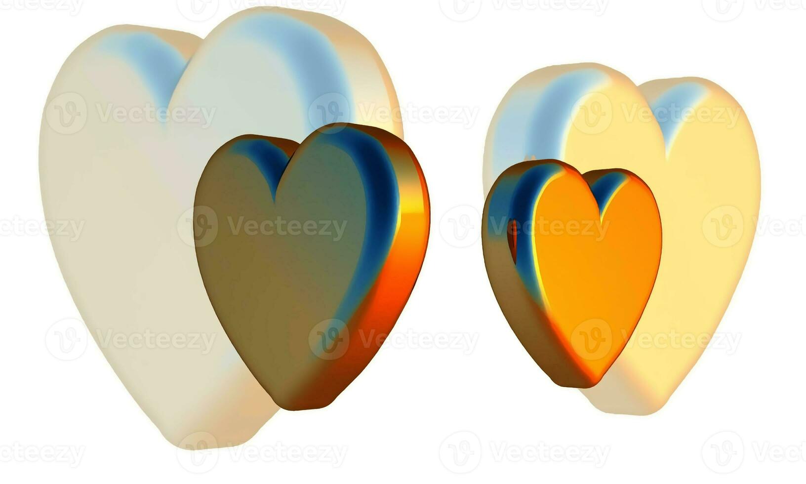 3D Illustration Hearts Romantic Background photo