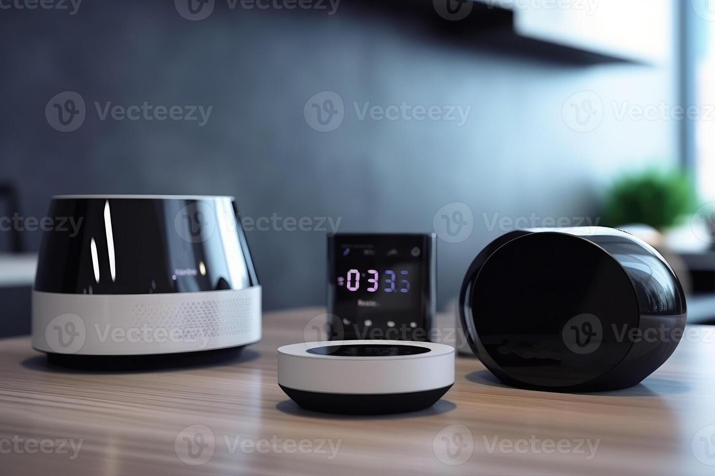 Home advisor, voice recognition, artificial intelligence device and internet. photo