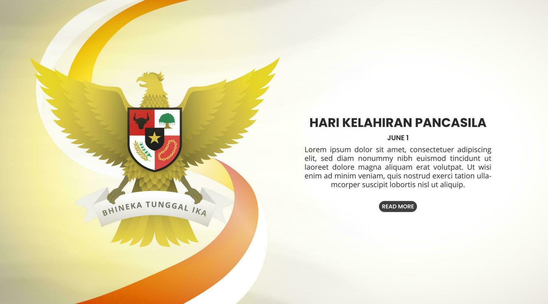 Hari Kelahiran Pancasila or Pancasila Birthday background with a garuda and flag vector