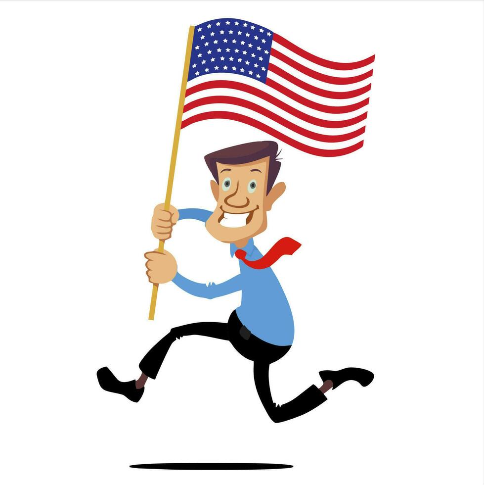 people holding flag of america or united states USA vector