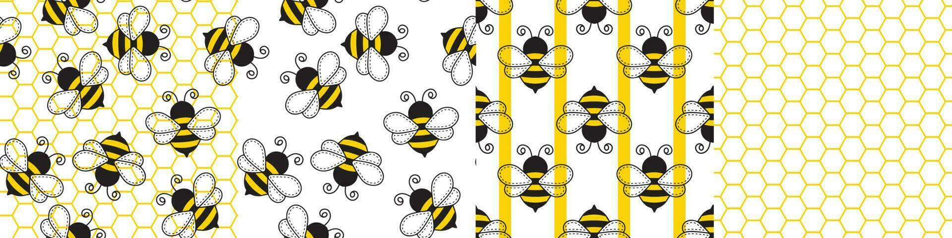 Buzzing Honeycombs A Seamless Beeinspired Pattern vector