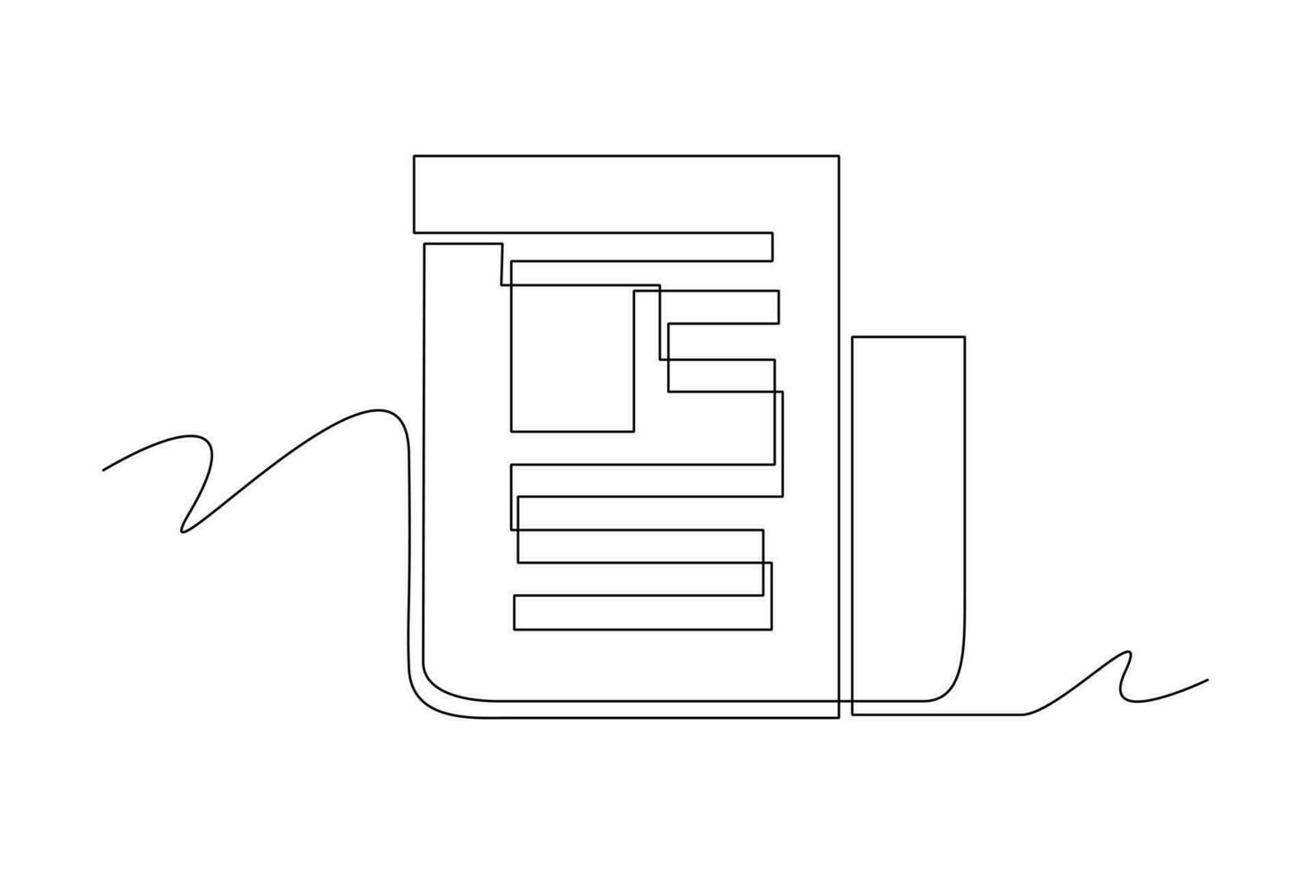 Continuous one-line drawing important paper documents. Document thin concept. Single line drawing design graphic vector illustration