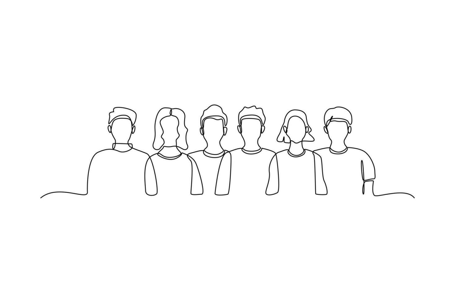 Continuous one-line drawing people celebrating world population day. World population day concept. Single line drawing design graphic vector illustration