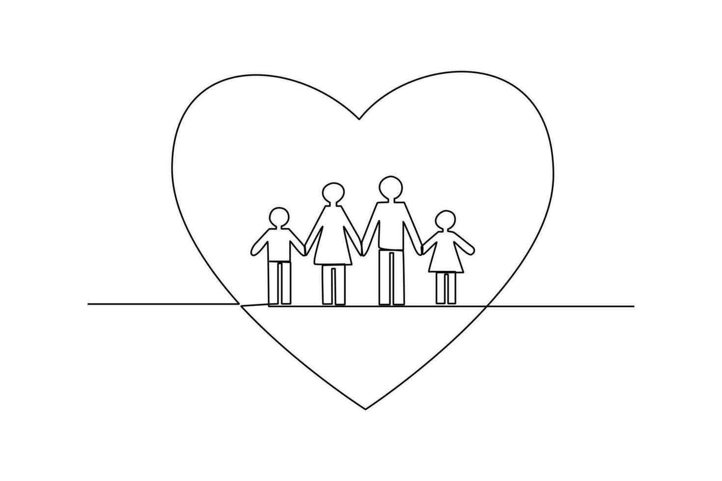 Continuous one line drawing care about family life, assurance protection. Insurance concept. Single line draw design vector graphic illustration.