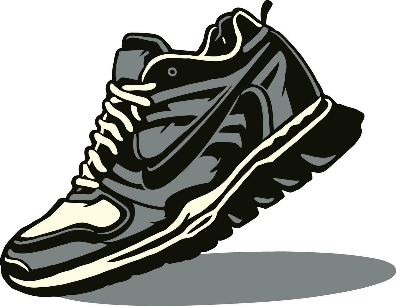 un dibujo de un deporte zapatilla de deporte zapato con Clásico estilo ilusión vector