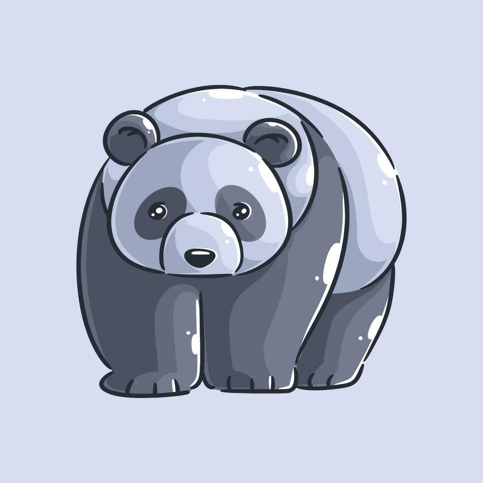 Hand drawn cute panda design vector