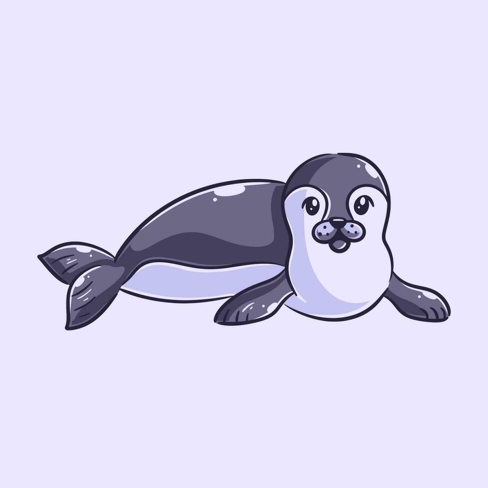 Hand drawn sea lion design vector