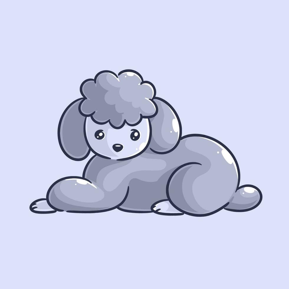 A cute gray poodle puppy vector