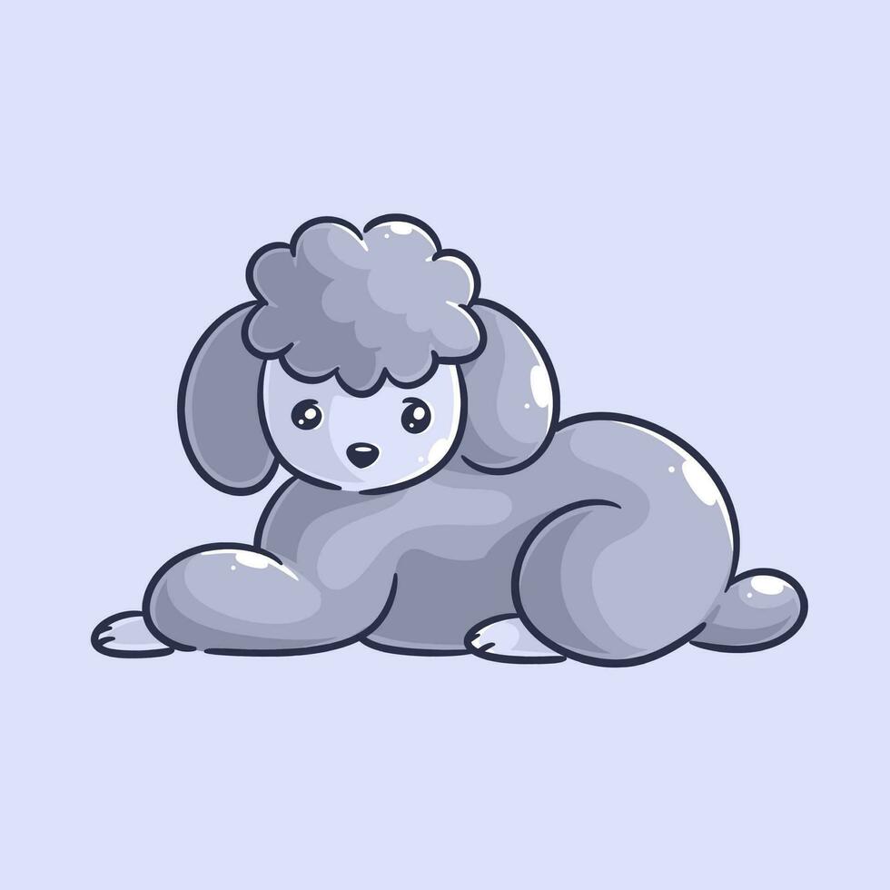 un linda gris caniche perrito vector