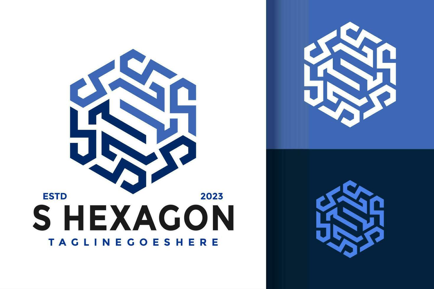Abstract Letter S Hexagon Logo vector icon illustration