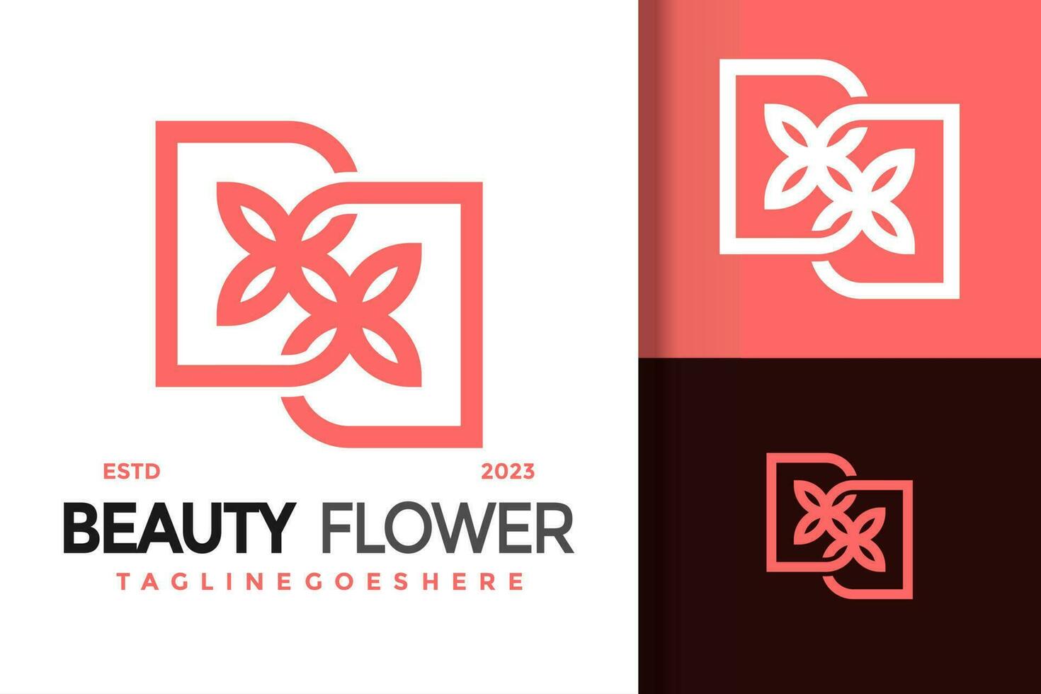 Letter BB Beauty Flower Logo vector icon illustration