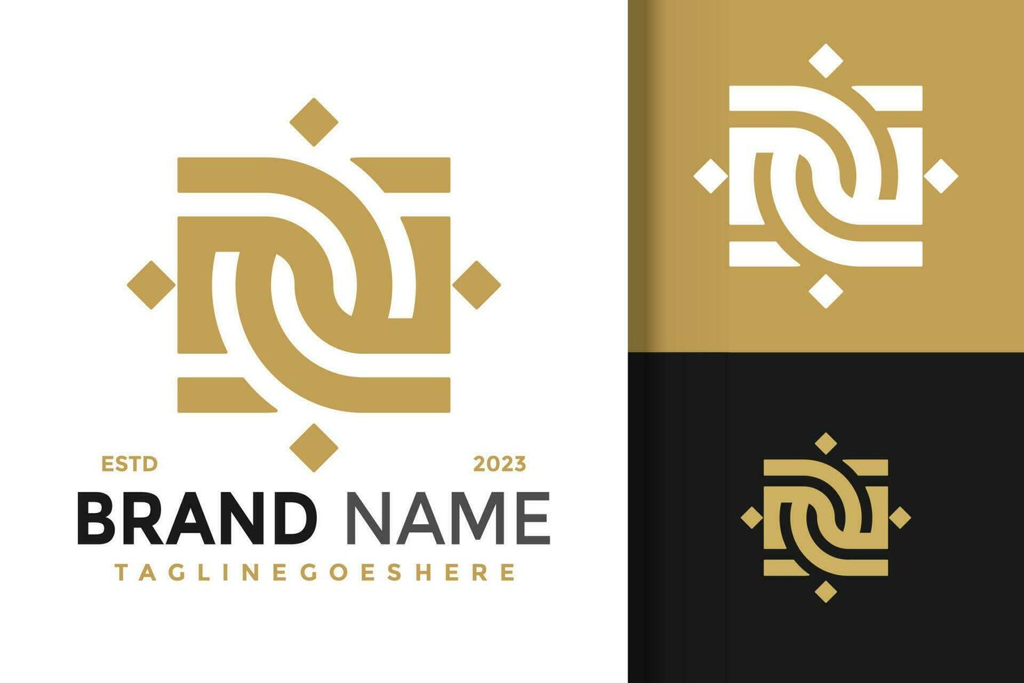 Abstract Letter N Monogram Logo vector icon illustration