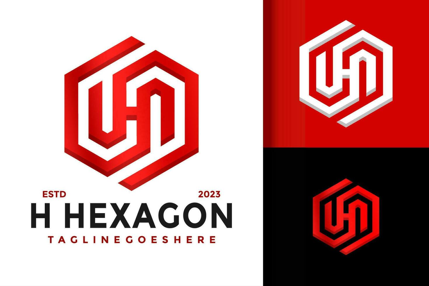 Letter H Hexagon Logo vector icon illustration