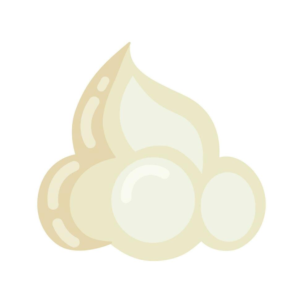 Whipped cream for hot chocolate, coffee, ice cream. Vector illustration.