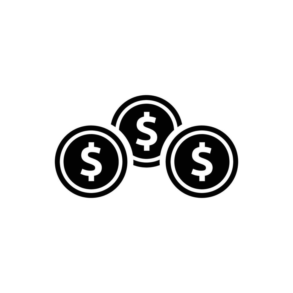 Dollar coins icons vector