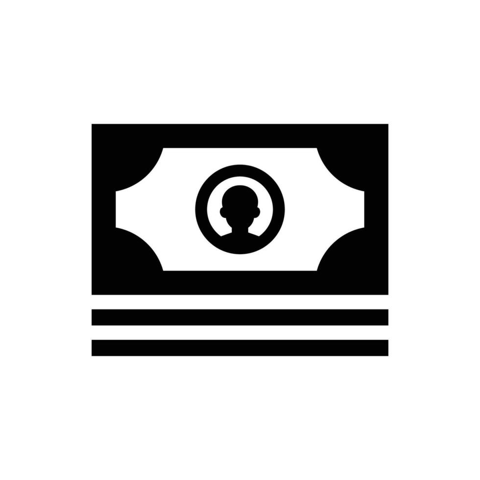 Money bundle icon vector