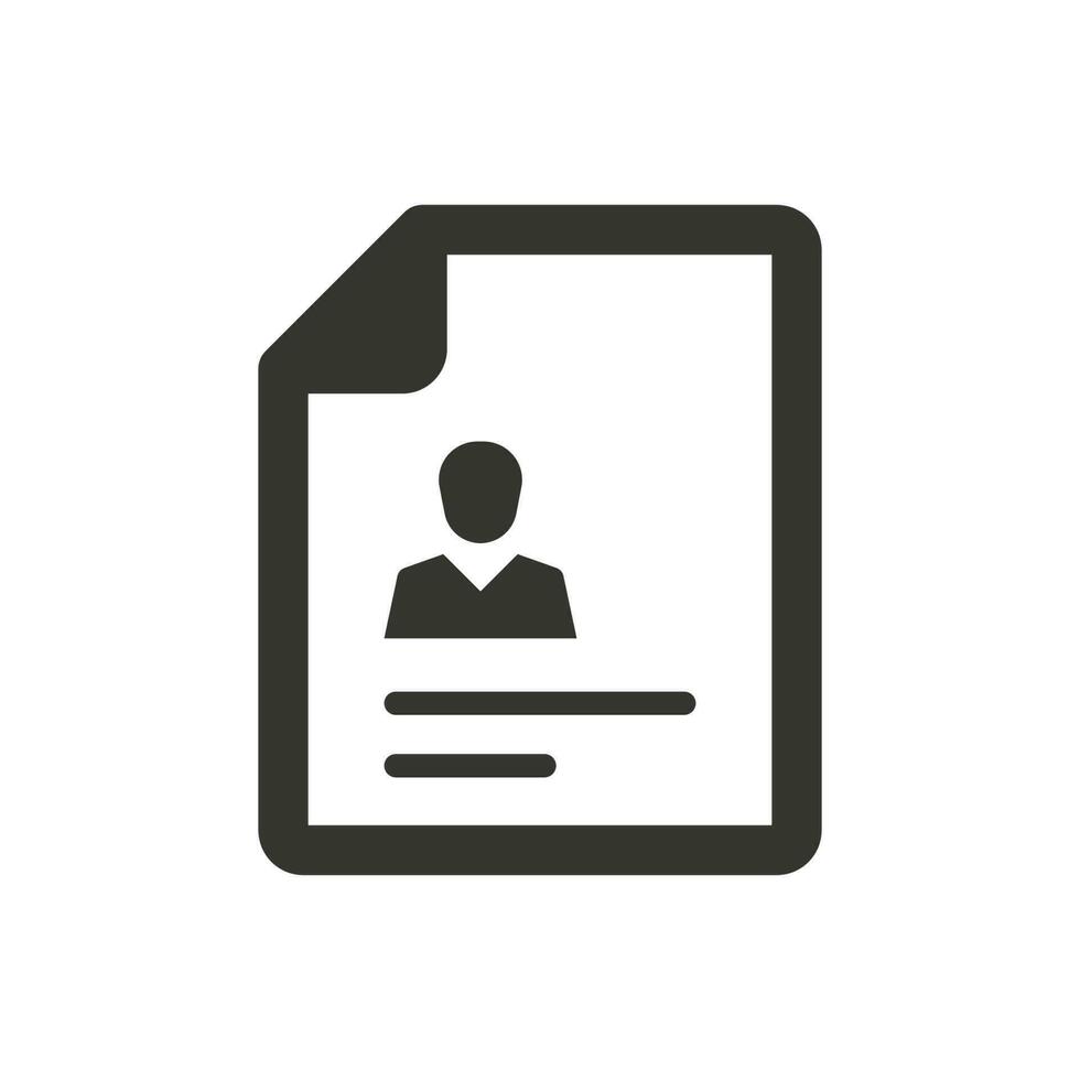 Simple illustration of a resume icon vector