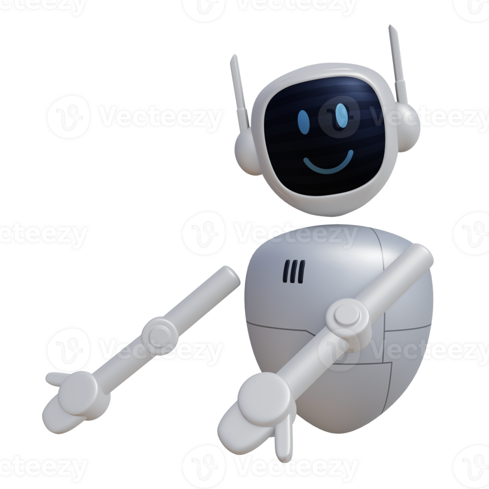 Robot 3d character png