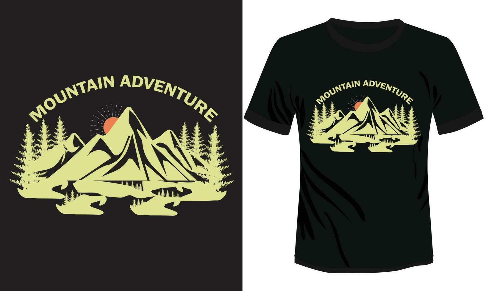 Mountain Adventure T-shirt Design Vector Illustration