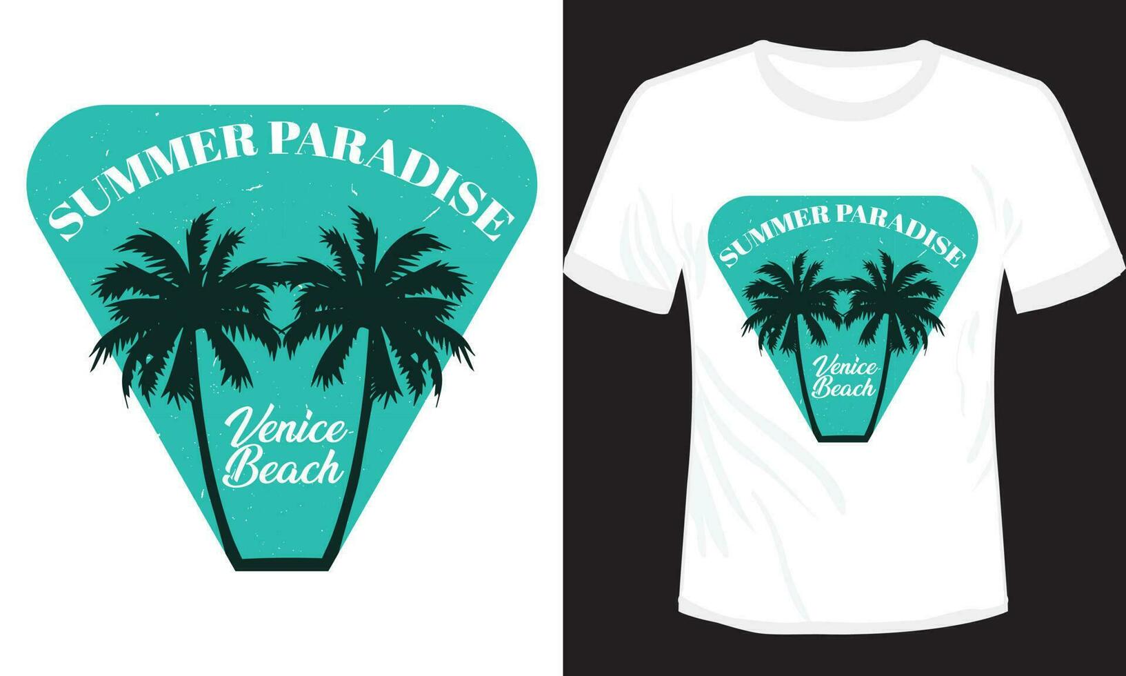 Summer Paradise Vince Beach T-shirt Design Vector Illustration