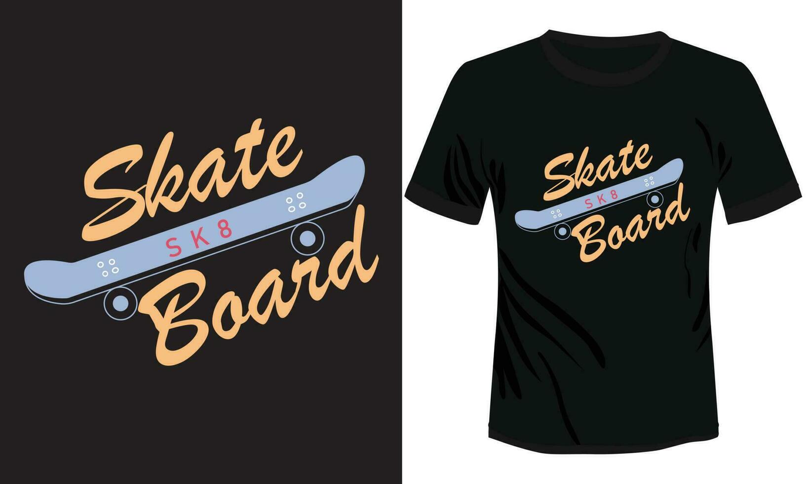 Skate Board T-shirt Design Vector Illustration