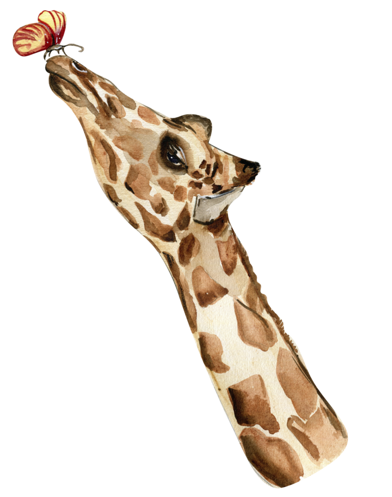 Watercolor giraffe illustration. png