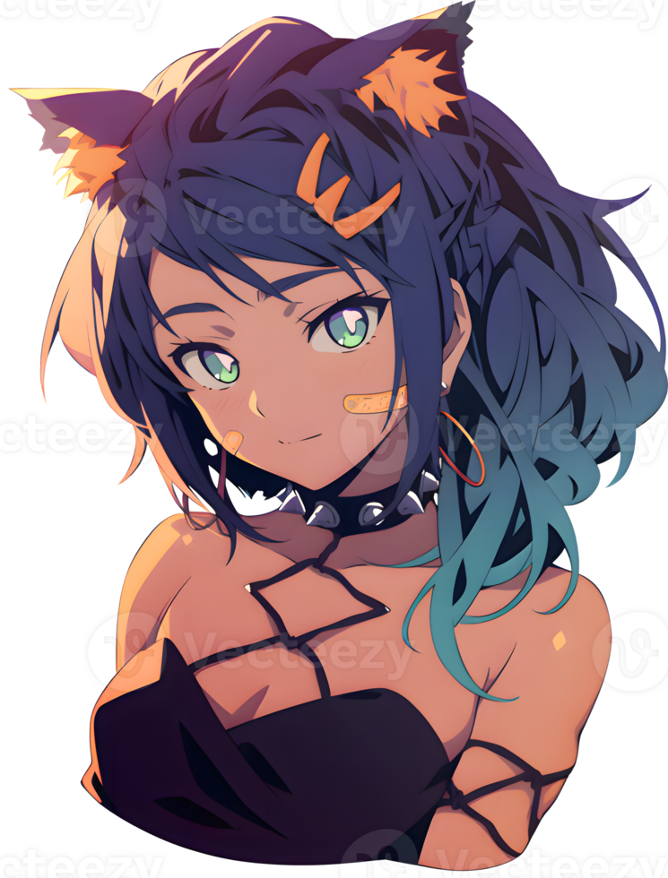 AI GENERATED - Sticker - Cute Anime Girl with Silver hair 24212220 PNG