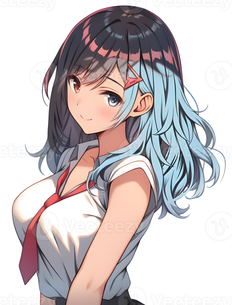 AI GENERATED - Sticker - Smiling Anime Girl 24212227 PNG