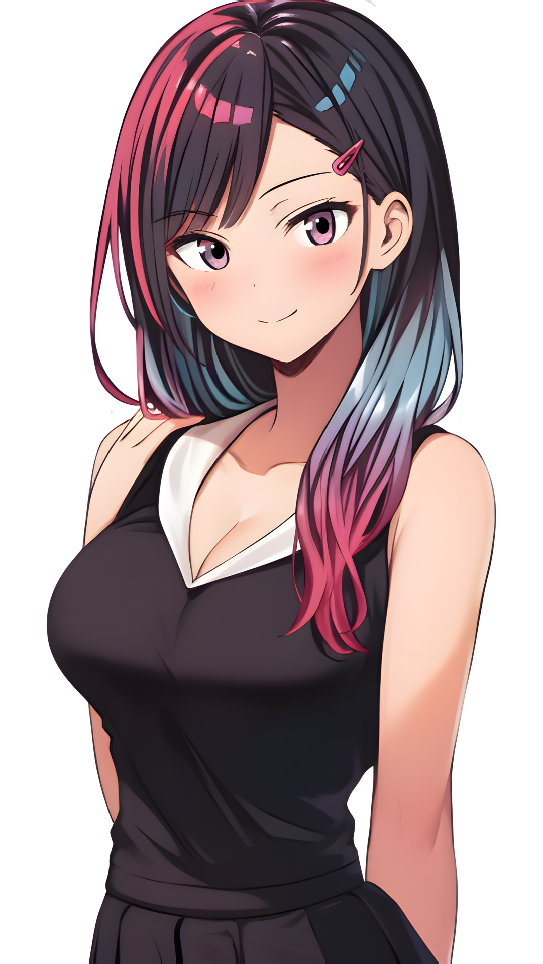 AI GENERATED - Sticker - Cute Anime Girl with Silver hair 24212220 PNG