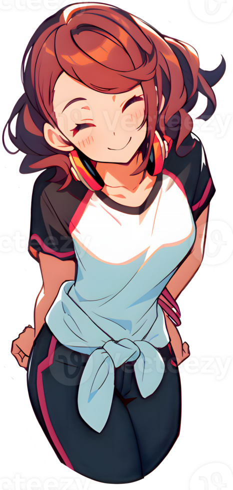 - Sticker - Cute Happy Anime Girl png