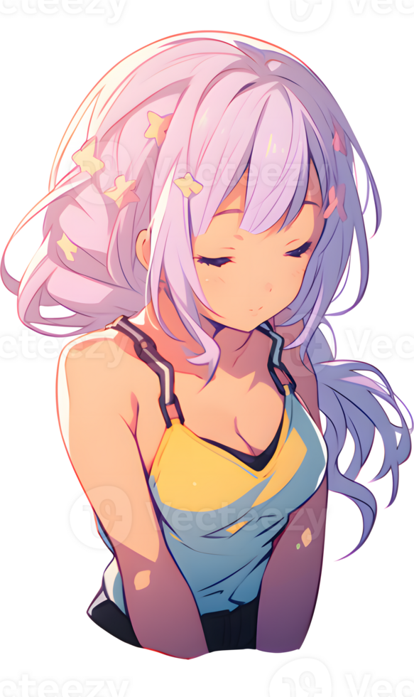 ai gegenereerd - sticker - dromen anime meisje png