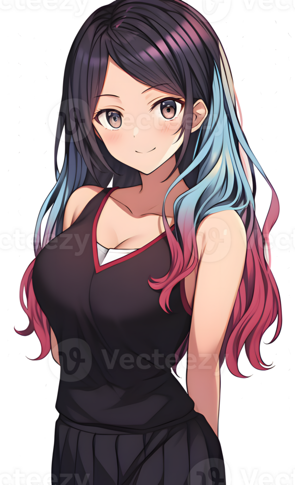 Red hair Anime Drawing Female Anime cg Artwork black Hair png  PNGEgg