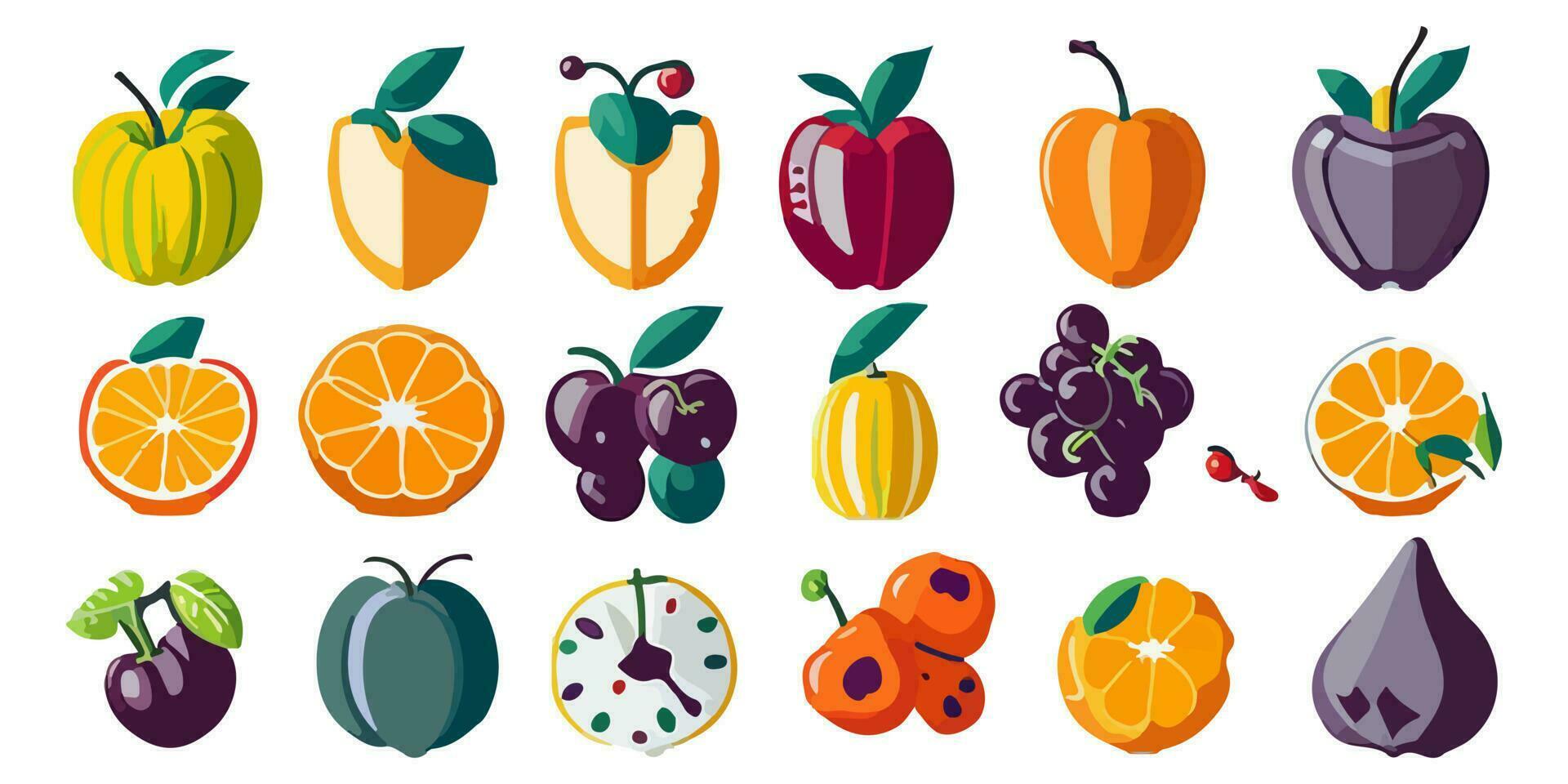 vector ilustración de clasificado Fresco Fruta rebanadas en un plato