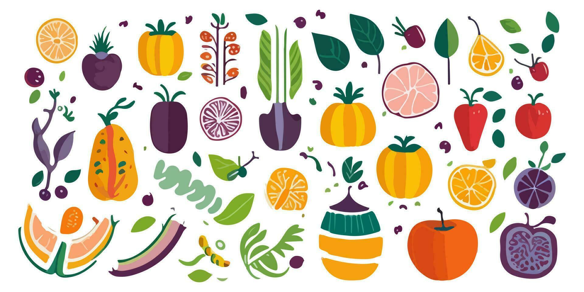 vistoso frutas vector ilustración. un vibrante banquete para el ojos