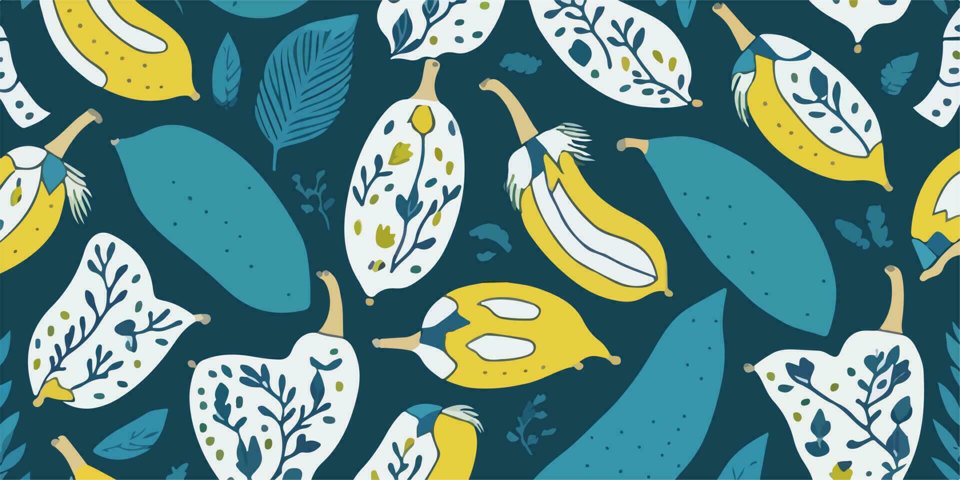 decorativo detalles, vector ilustración de plátano patrones para verano