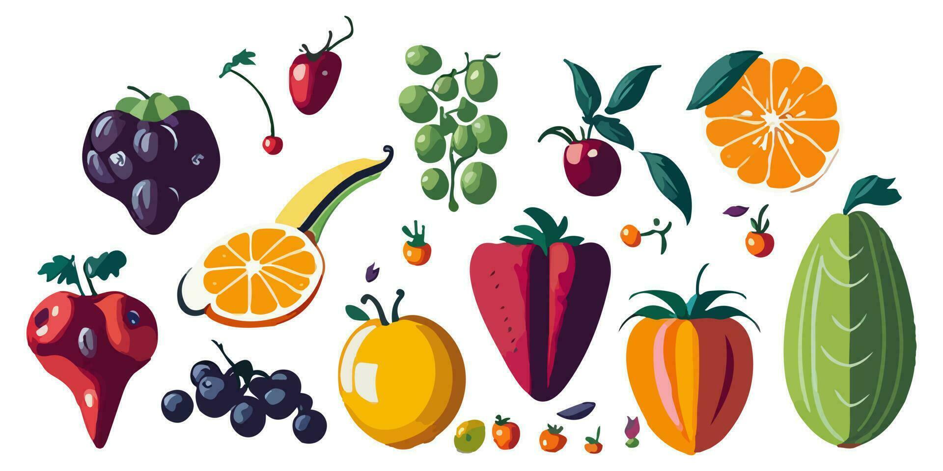 Exotic and Spiky Fruit Rendered in Detailed Vector Form
