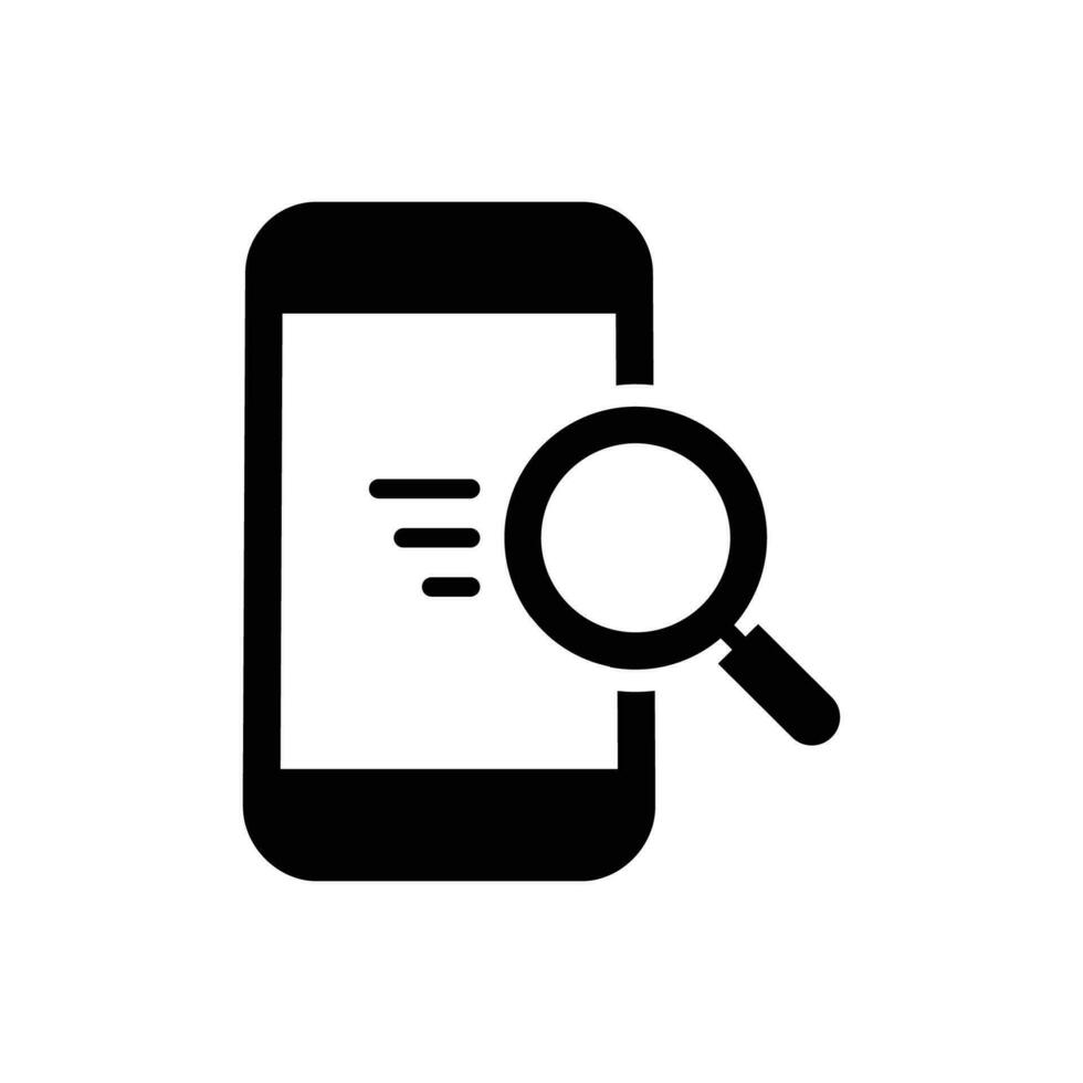 Mobile search icon vector