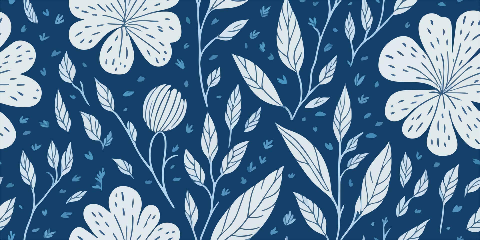 Vintage Reverie, Nostalgic Vector Illustration of Retro Floral Motifs