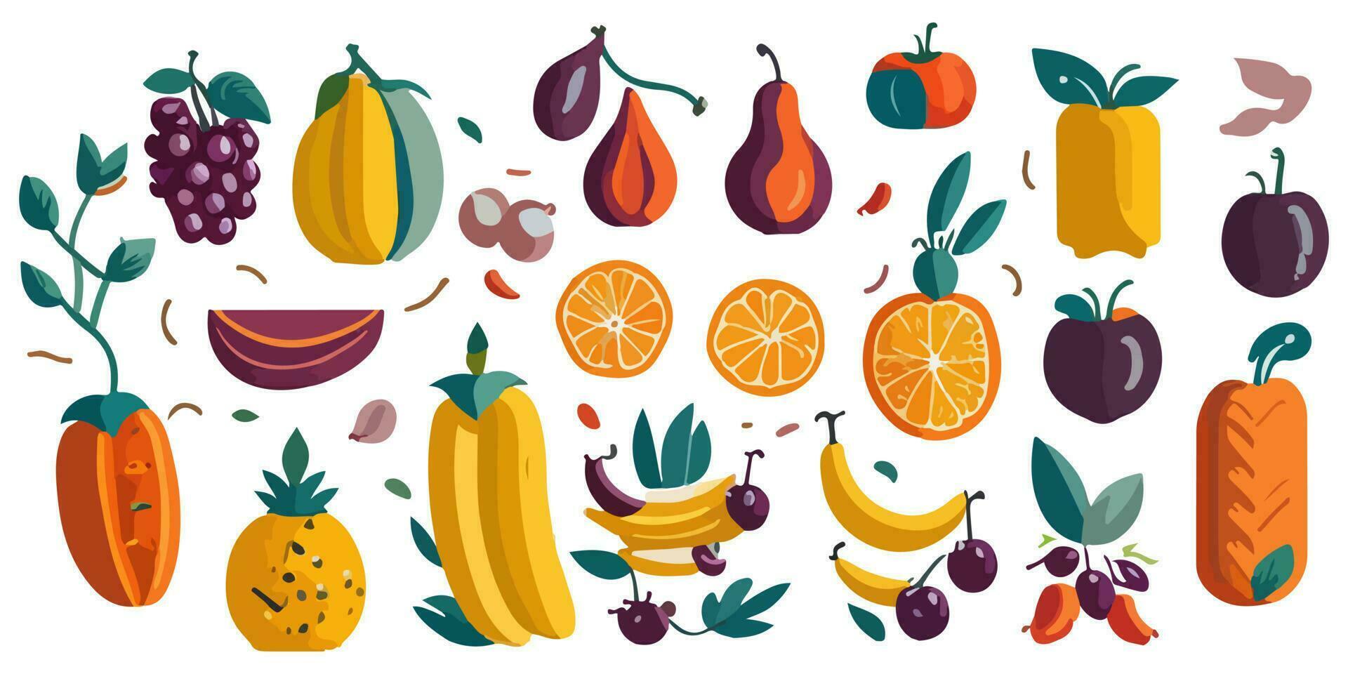 Vector Art Creating a Border with Tropical Fruits