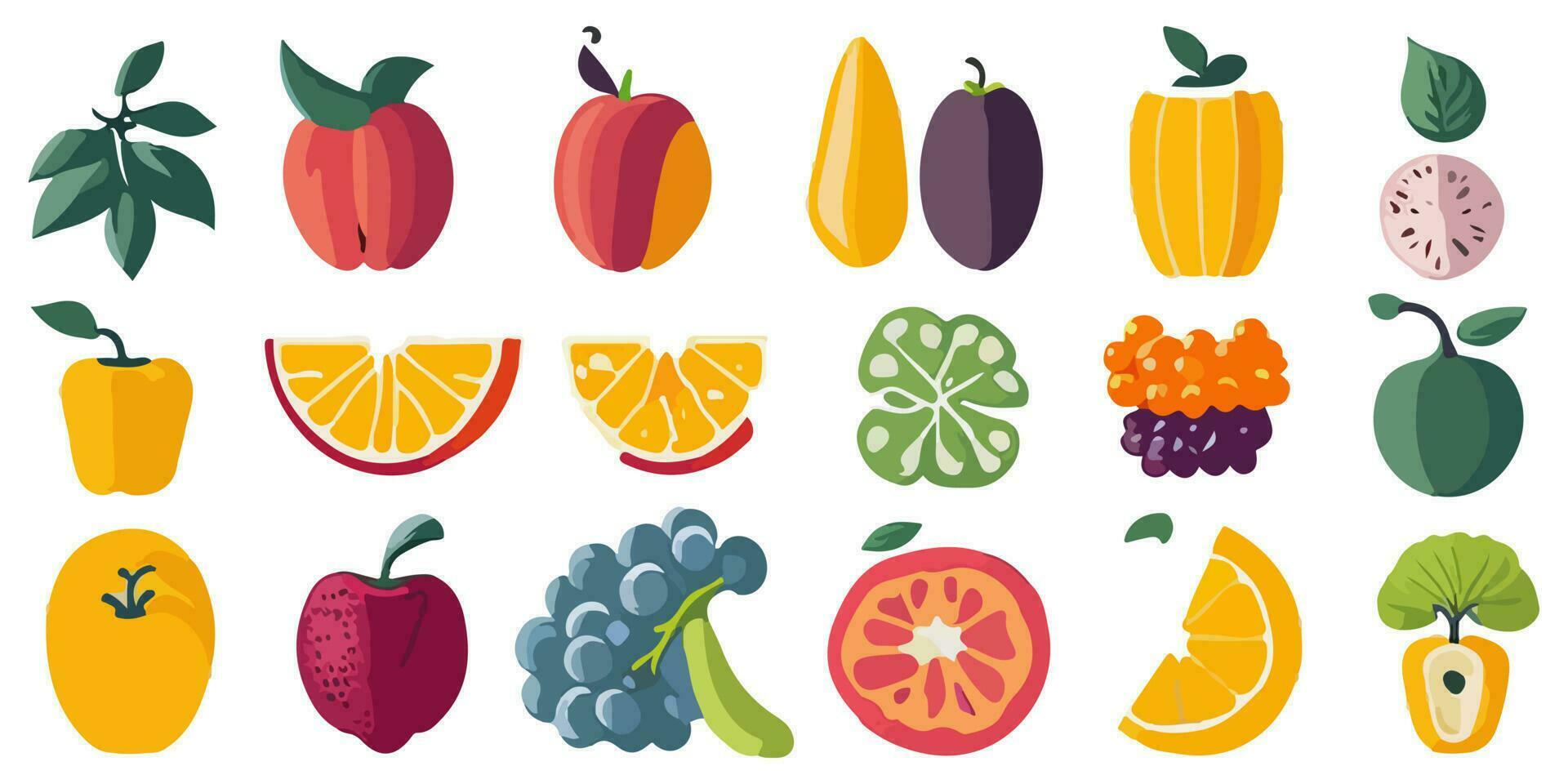 Vector Illustration of Lemons, Oranges, and Grapefruits