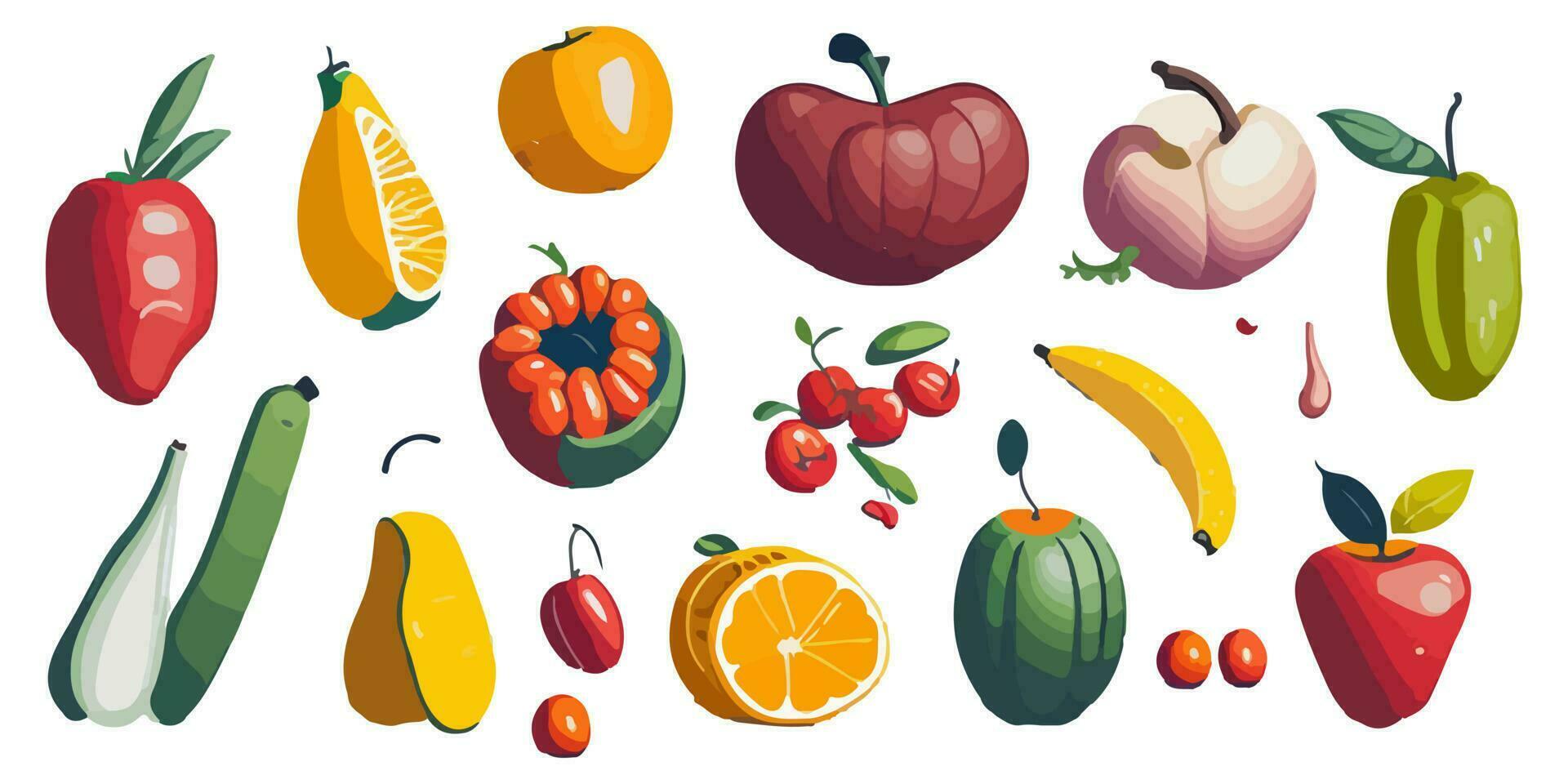 Vector Illustration of a Bowl of Blended Berry Smoothie Topped with Fresh Berries