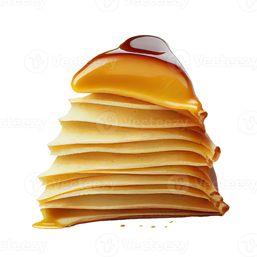 Stack of crepes isolated on transparent background, created with png
