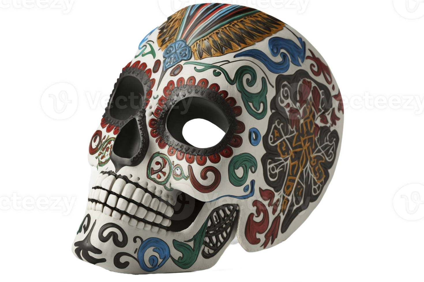 Mexican mask of death isolated on transparent background, created with png