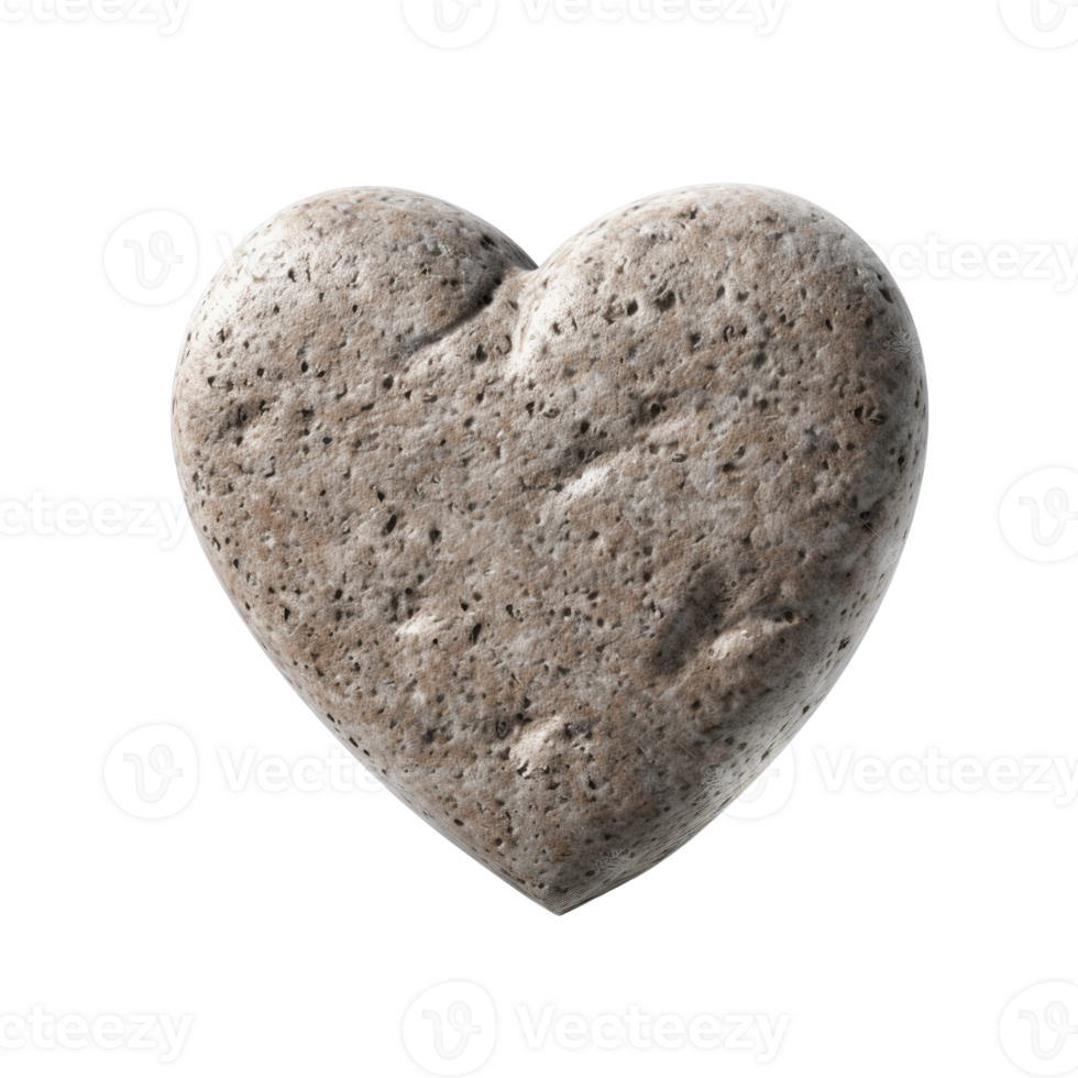 Heart of stone on transparent background, created with png