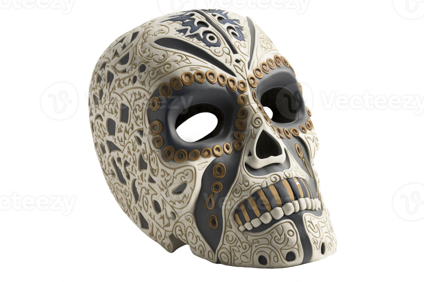 Mexican mask of death isolated on transparent background, created with png